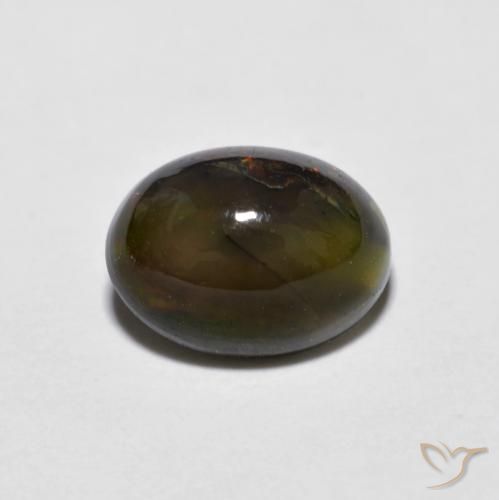 0.92ct 자연스러운 다색 초콜릿 오팔, 타원형, 불투명체