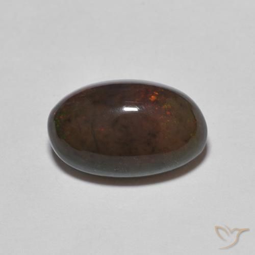 1.24ct 자연스러운 어두운 갈색 초콜릿 오팔, 타원형, 불투명체