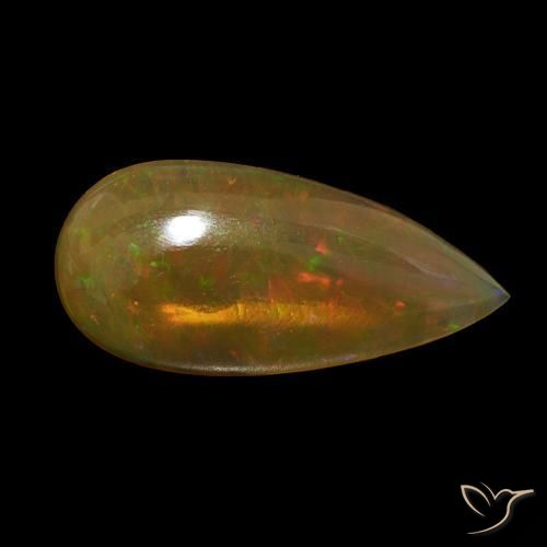 8.56캐럿 천연 다색 초콜릿 오팔, 배 모양, 투명한