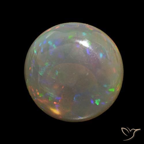 5.03캐럿 천연 다색 초콜릿 오팔, 둥근, 투명한