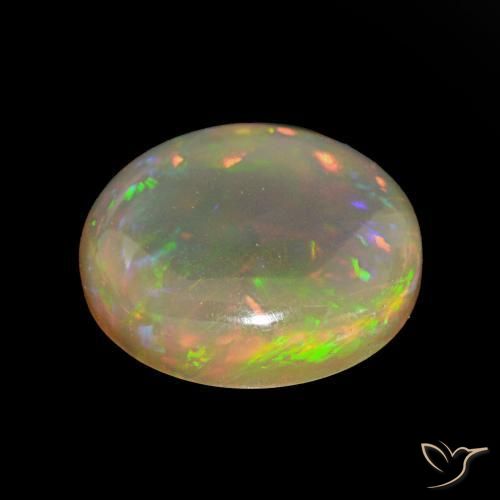 5.03캐럿 천연 다색 초콜릿 오팔, 둥근, 투명한