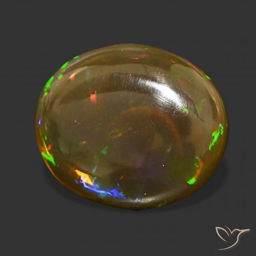 9.41캐럿 천연 다색 초콜릿 오팔, 타원형, 투명한