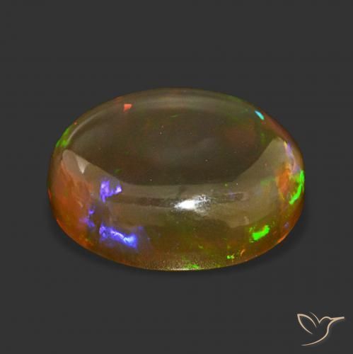 9.41캐럿 천연 다색 초콜릿 오팔, 타원형, 투명한