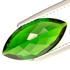 3.94캐럿 천연 그린 크롬 디옵사이드, 마퀴즈, 16×8.1 mm, VVS-VS