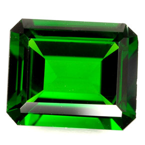 4.93캐럿 천연 그린 크롬 디옵사이드, 에메랄드 컷, 11.8×9.8 mm, IF