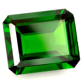 4.93캐럿 천연 그린 크롬 디옵사이드, 에메랄드 컷, 11.8×9.8 mm, IF