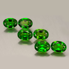 캐럿 천연 그린 크롬 디옵사이드 보석, 타원형 컷, 7×5.2 mm, VVS-VS