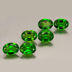 캐럿 천연 그린 크롬 디옵사이드 보석, 타원형 컷, 7×5.2 mm, VVS-VS