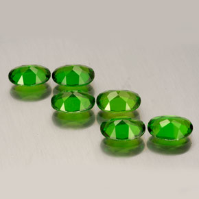 캐럿 천연 그린 크롬 디옵사이드 보석, 타원형 컷, 7×5.2 mm, VVS-VS
