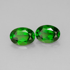 캐럿 천연 그린 크롬 디옵사이드 보석, 타원형 컷, 7.1×5.1 mm, VS