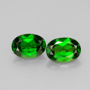 캐럿 천연 그린 크롬 디옵사이드 보석, 타원형 컷, 7.2×5.1 mm, VS
