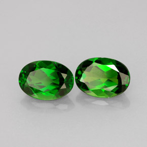 캐럿 천연 그린 크롬 디옵사이드 보석, 타원형 컷, 7.2×5.1 mm, VS