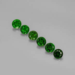 캐럿 천연 그린 크롬 디옵사이드 보석, 라운드 컷, 4.96 mm, VS