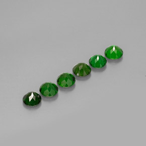캐럿 천연 그린 크롬 디옵사이드 보석, 라운드 컷, 4.96 mm, VS