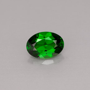 0.77캐럿 천연 그린 크롬 디옵사이드, 타원형 컷, 6.9×5 mm, VS