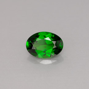 0.77캐럿 천연 그린 크롬 디옵사이드, 타원형 컷, 6.9×5 mm, VS