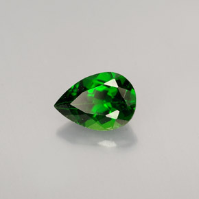 0.68캐럿 천연 그린 크롬 디옵사이드, 배 모양, 6.9×4.8 mm, VVS-VS