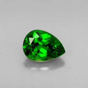0.77캐럿 천연 그린 크롬 디옵사이드, 배 모양, 6.8×5 mm, VS-SI