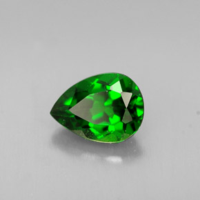 0.77캐럿 천연 그린 크롬 디옵사이드, 배 모양, 6.8×5 mm, VS-SI