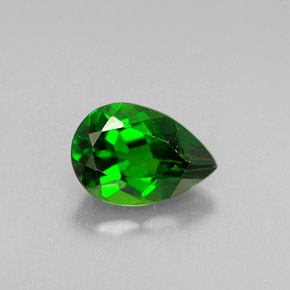 0.67캐럿 천연 그린 크롬 디옵사이드, 배 모양, 6.9×4.8 mm, VVS-VS