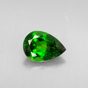 0.72캐럿 천연 그린 크롬 디옵사이드, 배 모양, 7.1×5 mm, VS