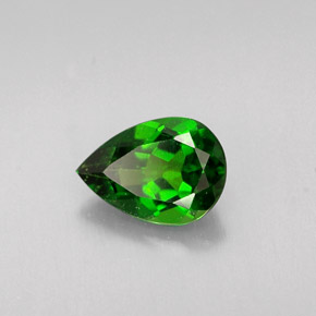 0.72캐럿 천연 그린 크롬 디옵사이드, 배 모양, 7.1×5 mm, VS