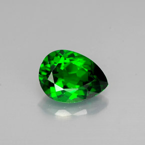 0.72캐럿 천연 그린 크롬 디옵사이드, 배 모양, 6.8×5.1 mm, VVS-VS