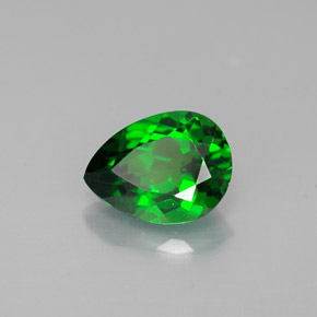 0.72캐럿 천연 그린 크롬 디옵사이드, 배 모양, 6.8×5.1 mm, VVS-VS