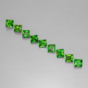 캐럿 천연 그린 크롬 디옵사이드 보석, 스퀘어, 3.2×3.1 mm, VVS-VS