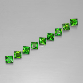 캐럿 천연 그린 크롬 디옵사이드 보석, 스퀘어, 3.2×3.1 mm, VVS-VS