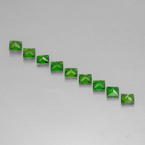 캐럿 천연 그린 크롬 디옵사이드 보석, 스퀘어, 3.2×3.1 mm, VVS-VS