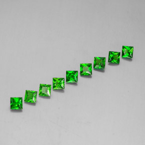 캐럿 천연 그린 크롬 디옵사이드 보석, 스퀘어, 3.1×3.1 mm, VVS-VS