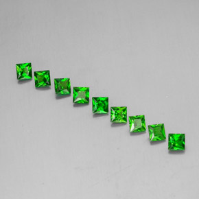 캐럿 천연 그린 크롬 디옵사이드 보석, 스퀘어, 3.1×3.1 mm, VVS-VS