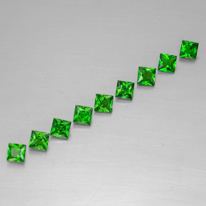 캐럿 천연 그린 크롬 디옵사이드 보석, 스퀘어, 3.2×3.1 mm, VVS-VS