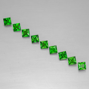 캐럿 천연 그린 크롬 디옵사이드 보석, 스퀘어, 3.2×3.1 mm, VVS-VS