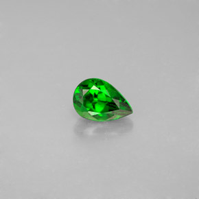 0.60캐럿 천연 그린 크롬 디옵사이드, 배 모양, 6.4×4.4 mm, VVS