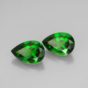 캐럿 천연 그린 크롬 디옵사이드 보석, 배 모양, 7×4.8 mm, VS