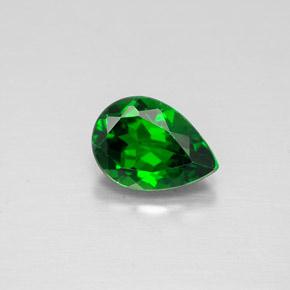 0.62캐럿 천연 그린 크롬 디옵사이드, 배 모양, 6.5×4.7 mm, VS