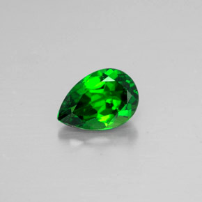 0.64캐럿 천연 그린 크롬 디옵사이드, 배 모양, 6.6×4.6 mm, VVS-VS