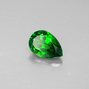0.64캐럿 천연 그린 크롬 디옵사이드, 배 모양, 6.6×4.6 mm, VVS-VS