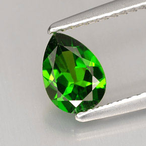 0.75캐럿 천연 그린 크롬 디옵사이드, 배 모양, 7.1×5.1 mm, VVS-VS