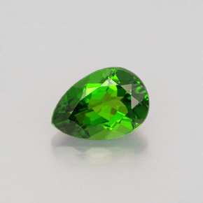 0.79캐럿 천연 그린 크롬 디옵사이드, 배 모양, 7.1×4.9 mm, VVS-VS