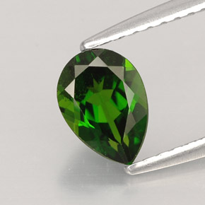 0.82캐럿 천연 그린 크롬 디옵사이드, 배 모양, 7.1×5 mm, VVS-VS