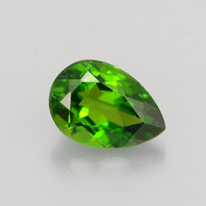 0.80캐럿 천연 그린 크롬 디옵사이드, 배 모양, 7.1×5 mm, VVS-VS