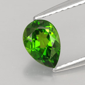 0.80캐럿 천연 그린 크롬 디옵사이드, 배 모양, 7.1×5 mm, VVS-VS