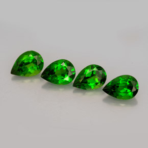 캐럿 천연 그린 크롬 디옵사이드 보석, 배 모양, 6.7×4.9 mm, VVS-VS
