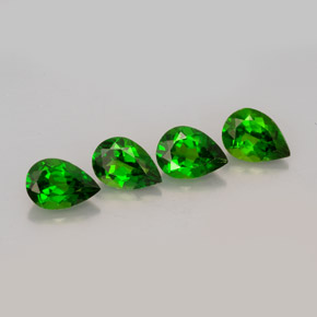 캐럿 천연 그린 크롬 디옵사이드 보석, 배 모양, 6.7×4.9 mm, VVS-VS