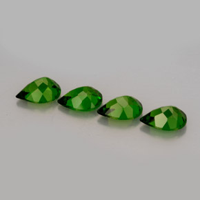 캐럿 천연 그린 크롬 디옵사이드 보석, 배 모양, 6.7×4.9 mm, VVS-VS