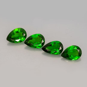 캐럿 천연 그린 크롬 디옵사이드 보석, 배 모양, 6.9×4.9 mm, VVS-VS
