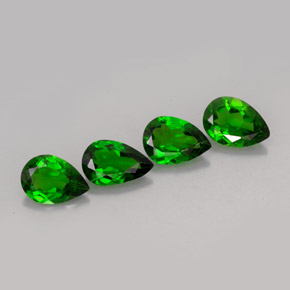 캐럿 천연 그린 크롬 디옵사이드 보석, 배 모양, 6.9×4.9 mm, VVS-VS